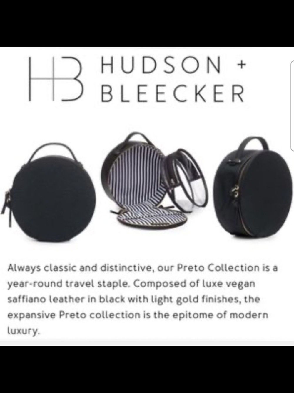 Preto Round Travel Case in Black